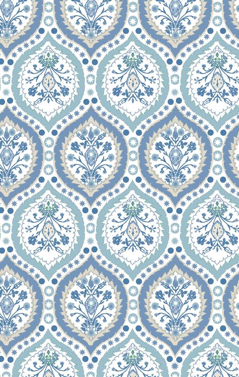 Arabic Print Pattern, Blue Pottery Designs Pattern, Happy Times, Textile Pattern Design, Floral Geometric, Ikat Pattern, Blue Pottery, Digital Print Fabric, Into The Future