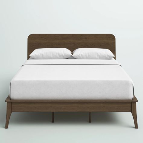 George Oliver Fiamma Bed & Reviews | Wayfair Scandinavian Bed, Bed Wood, Country Cabin, Solid Wood Bed, Wood Bed, Bed Reviews, Contemporary Bed, Panel Headboard, Adjustable Beds
