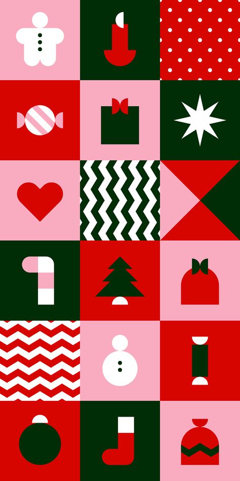 Christmas Poster Graphic Design, Christmas Graphic Illustration, Holiday Campaign Design, Modern Holiday Color Palette, Cute Christmas Graphics, Geometric Christmas Illustration, Christmas Design Packaging, Graphic Christmas Card, Poster Christmas Design