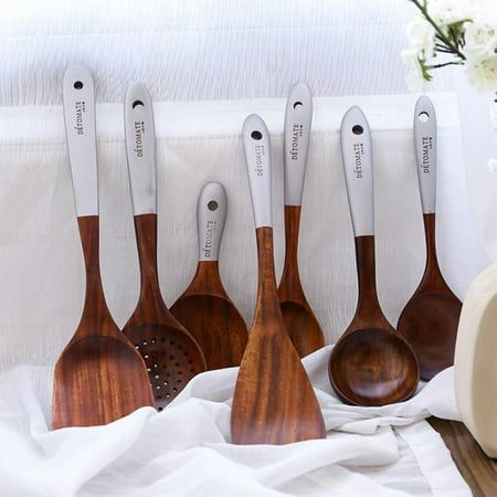 Wooden Cooking Utensils Set, Wood Cooking Utensils, Wooden Utensils Set, Wood Kitchen Utensils, Wooden Cooking Utensils, Wood Utensils, Solid Wood Kitchens, Wooden Kitchen Utensils, Natural Teak Wood