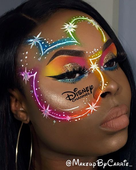 Fun Makeup Eye Looks, Makeup Competition Ideas, Easy Pride Face Paint, Crazy Make Up Ideas, Makeup Ideas Pride, Makeup Ideas Crazy Creative, Creative Face Paint Makeup Looks, Makeup Looks Face Paint, Cool Make Up Looks