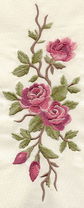 Designs from www.emblibrary.com - always a winner  Great idea for embroidering on denim! Brazilian Embroidery, Áo Blu, Rose Embroidery Designs, Sulaman Pita, Pola Bordir, Embroidered Roses, Pola Kristik, Pola Sulam, 자수 디자인