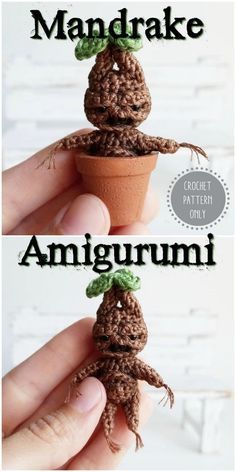 Crochet Mandrake Pattern Free, Mandrake Crochet Pattern Free, Cute Yarn Crafts, Mandrake Crochet Pattern, Mandrake Amigurumi, Harry Potter Crochet Patterns, Mandrake Crochet, Crochet Mandrake, Mandrake Harry Potter