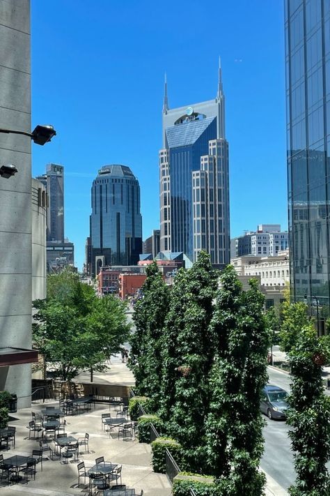 Nashville Skyline Nashville Photos, Tennessee Aesthetic, Sky Scrapers, Nashville Skyline, Vacation Photo, City Skylines, Urban Aesthetic, Dream Career, Urban Oasis