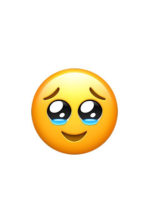 The 🥹 Face Holding Back Tears emoji depicts a yellow face with closed eyes, a downturned mouth, and a single tear drop on one cheek. The face also has a crumpled or wrinkled forehead, indicating that the person is trying to hold back their tears. The emoji is often used to express sadness, disappointment, or a feeling of being overwhelmed. Holding Back Tears Emoji, Ios Emoji Stickers, Emoji I Phone, Ios Emoji Faces, Apple Emojis Ios, New Emojis Iphone Ios, Phone Emoji Png, I Phone Emojis, I Phone Emoji Png