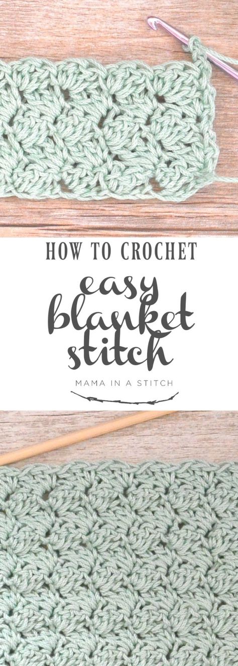 How To Crochet the Blanket Stitch via @MamaInAStitch This is a super easy crochet stitch and there's a full, free pattern and video tutorial! by Sweet Jack Motif Kait, Beau Crochet, Super Easy Crochet, Crochet Unique, Confection Au Crochet, Crochet Stitches For Blankets, Crochet For Beginners Blanket, Crochet Simple, Easy Crochet Stitches