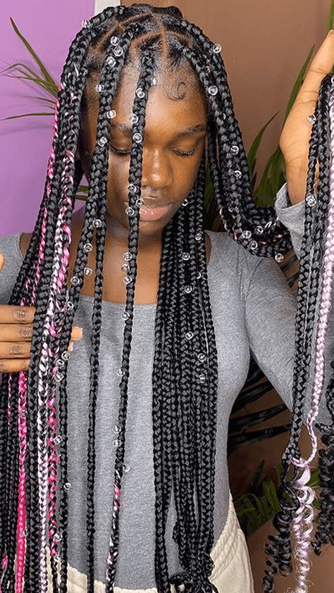 Summer Hair Extensions, Raindrop Braids With Beads, Rain Drop Braids, Water Braids, Raindrop Braids, Braid Hair Ideas, Style Knotless, Braid Beauty, Middle School Hairstyles