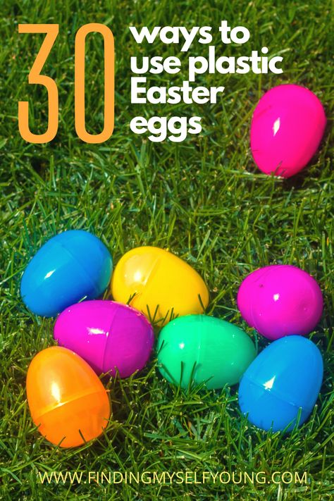 30 creative ways to use plastic easter eggs Plastic Easter Egg Crafts, Crafts To Try, Preschool Craft Activities, Easter Play, Egg Game, Finding Myself, Plastic Easter Eggs, Children Learning, Pinterest Diy Crafts