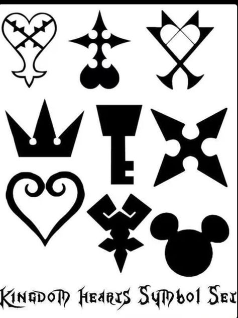 Kingdom Hearts Symbols Cricut Drawings, Kingdom Hearts Tattoo, Kingdom Hearts Heartless, Hearts Tattoo, Anime Magic, Marvel Background, Tattoo Board, Kindom Hearts, Heart Decals