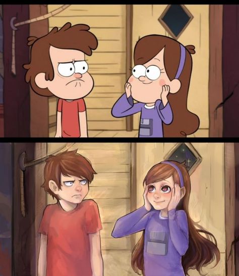 Our Favorite Cartoon Characters Look Even Cooler After A Classic Paintover - Neatorama Dipper E Mabel, Monster Falls, Fall Anime, Gravity Falls Anime, Arte Monster High, Gravity Falls Fan Art, Desenhos Gravity Falls, Gravity Fall, Dipper And Mabel