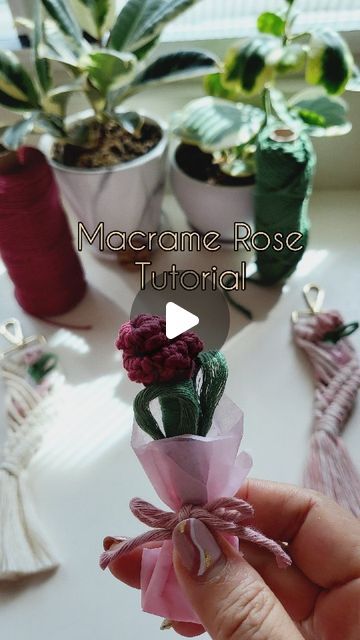 Macrame Valentines Day, Macrame Rose, Macrame Small, Small Products, Easy Macrame, Stay Tune, Small Macrame, Rose Tutorial, Valentines Flowers