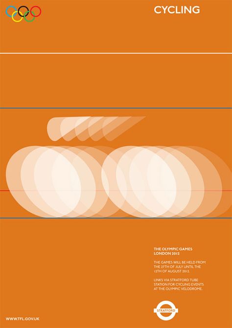 London 2012 Cycling Posters, Cycling Design, Transportation Poster, Bike Poster, Elements And Principles, Design Theory, Creative Review, Design Movements, Bicycle Art