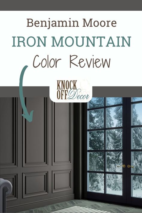 Benjamin Moore Iron Mountain is a perfect moody hue that tends to add an intimate aura to your room. It is a dark-toned paint color with very little reflectivity. Bm Iron Mountain, Bedroom Paint Colors Benjamin Moore, Mountain Living Room, Benjamin Moore Bedroom, Mountain Bedroom, Basement Painting, Dark Dining Room, Office Paint Colors, Mountain Interiors