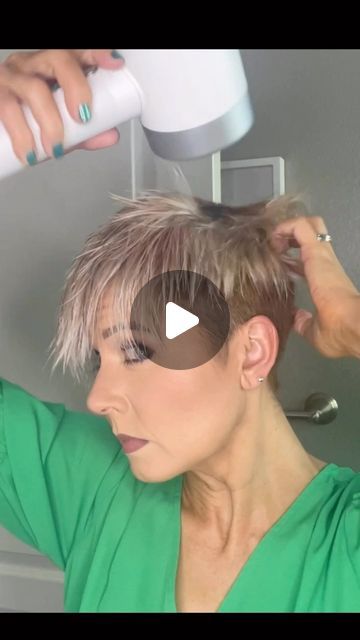 Back Of Undercut Pixie, Undercut Pixie Hairstyles Women, Short Hairstyle With Shaved Sides, Styling Undercut Pixie, What Products To Use To Style Short Hair, Pixie Styling Products, How To Style Undercut Pixie, Products For Pixie Hair Styling, Styling Pixie Hair