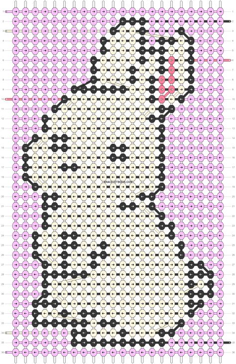 Alpha pattern #132897 | BraceletBook Bracelet Patterns, Friendship Bracelet Patterns, Alpha Pattern, Alpha Patterns, Friendship Bracelet Pattern, Rodents, Bracelet Pattern, Bunny Rabbit, Friendship Bracelet