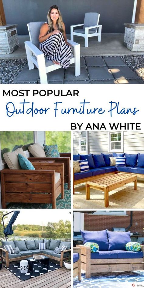 Modern Outdoor Chaise, Outdoor Bar Height Table, Diy Deck Furniture, White Outdoor Furniture, Picnic Table Plans, Modern Outdoor Chairs, Earthy Home Decor, Diy Outdoor Furniture Plans, Convertible Furniture