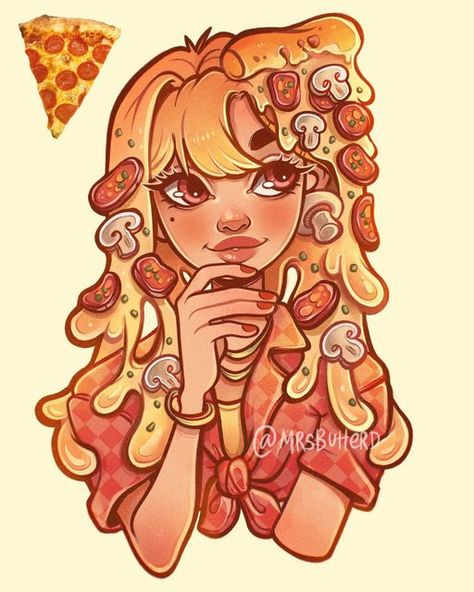 Daniela 🌸 on Instagram: "Pizza Girl! 🍕 Next food? 😊 . . . drawingsketch #illo #illustgram #illustrationart #artchallenge #artwork #procreate #procreateart #digitalpainting #conceptart" Kunstjournal Inspiration, Human Drawing, Cartoon Girl Drawing, Arte Disney, Small Canvas Art, Cute Kawaii Drawings, Arte Sketchbook, Arte Fantasy, Human Art