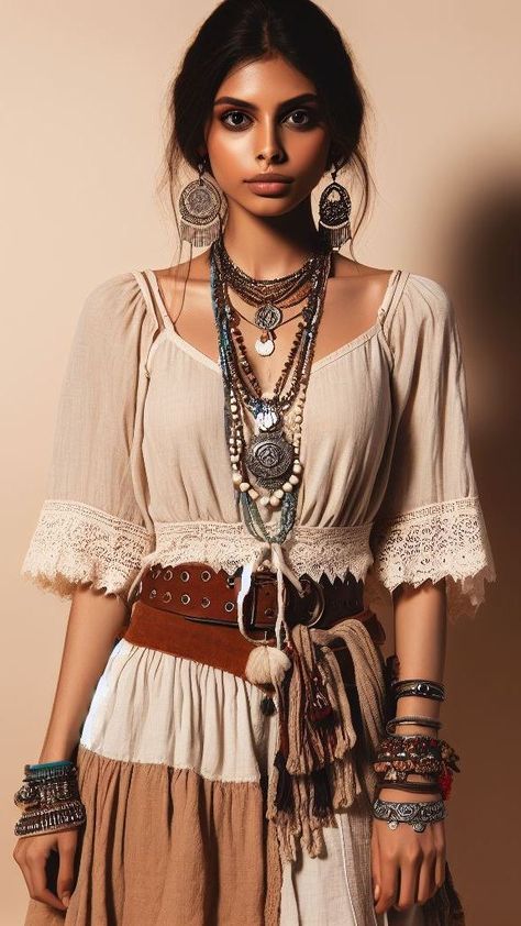 Boho Pirate Style, Western Rock Outfits, Boho Party Outfit Night, 2000s Boho Chic, Indian Boho Outfits, Spiritual Outfit Boho Style, Boho Outfits Women, Bohemian Summer Outfits, Advanced Style Boho