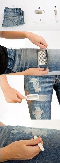 How To Make Ripped Jeans, Celana Jins, Jean Diy, Diy Ripped Jeans, Diy Jeans, Mode Tips, Diy Ropa, Diy Vetement, Kleidung Diy