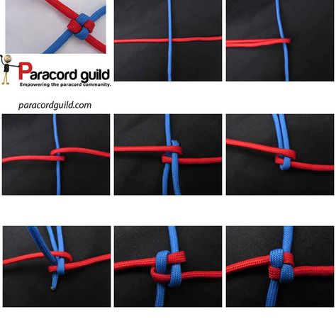 BOX KNOT - Paracordguild.com Paracord Square Knot, Paracord Square Braid, How To Braid Paracord Tutorials, How To Make A Square Knot, How To Braid Paracord, Paracord Macrame, Box Knot, Plastic Lace Crafts, Gimp Bracelets