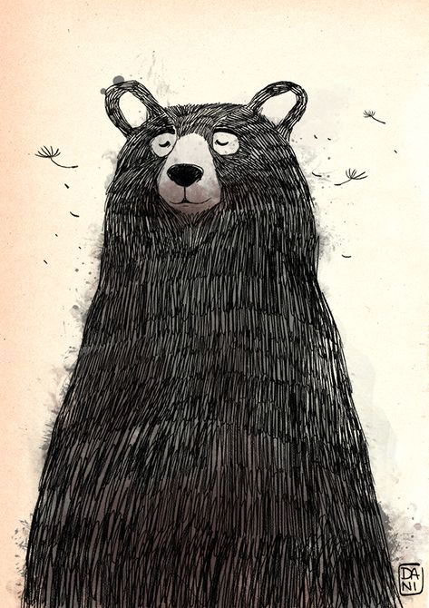 Illustration Children, 동화 삽화, Creation Art, Black Bears, Bear Illustration, Arte Obscura, Arte Inspo, Dessin Adorable, Bear Art