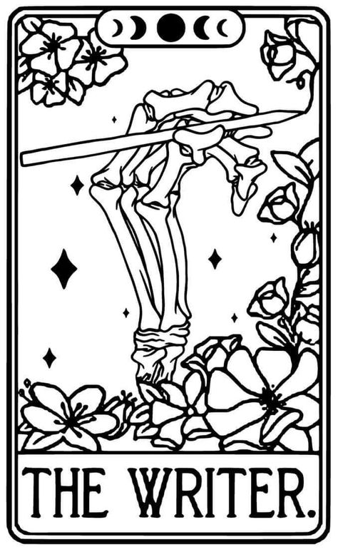 Wicca Drawing Ideas, Tarot Card Tattoo, Idee Cricut, Tarot Cards Art, Magic Aesthetic, Occult Art, Tarot Art, Cute Coloring Pages, Coloring Book Art