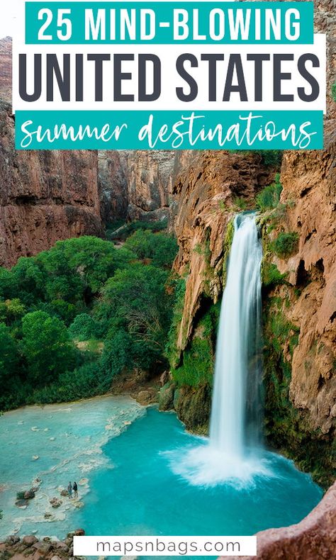 Looking for the best summer vacation spots in the United States? Only bucket list destinations and places to visit. Ignite your wanderlust with these road trips and honeymoon ideas. Including spots in California, on beautiful beaches, and much more! Check it out and get inspired to travel in the US! | traveling in USA | USA travel | places to visit in USA | summer in USA | summer vacation in USA #USA #Adventure #Summer #Travel Best Summer Vacations, Summer Travel Destinations, Summer Vacation Spots, Summer Destinations, The Best Summer, Babymoon, Dream Travel Destinations, Usa Travel Destinations, To Infinity And Beyond