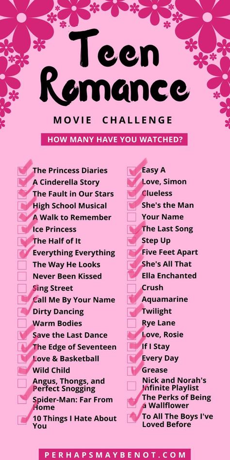 Movies For Movie Night, Teen Romance Movies, Best Teen Movies, Netflix Shows To Watch, Movies To Watch Teenagers, Movie Hacks, Netflix Movies To Watch, Romantic Story, Girly Movies