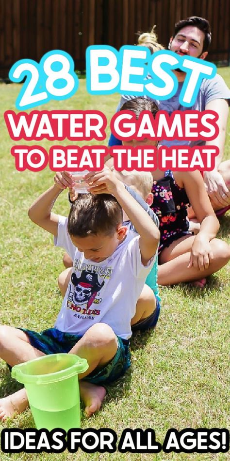 The most fun water games for summer! Great for kids, for teens, and even for adults! Water Ballon Games, Fun Water Games, Water Balloon Games, Outdoor Water Games, Field Day Games, Balloon Games, Outside Games, Summer Camp Activities, Reunion Games