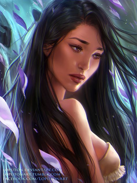 Pocahontas, Natalie O. on ArtStation at https://www.artstation.com/artwork/v1J16v Tumblr, Disney Fan Art, Pocahontas Art, Angular Face, Disney Pocahontas, Disney Favorites, Photoshop Cs6, Gorgeous Art, Mulan