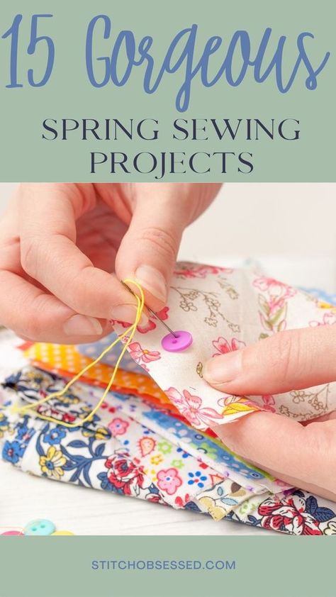 omg I've found the most beautiful beginner friendly sewing projects. These spring sewing patterns are going to be so much fun to make! Couture, Sewing Easter Projects, Small Quilted Gifts, Spring Sewing Patterns, Spring Sewing Projects, Easter Sewing Crafts, Fat Quarter Sewing Projects, Easter Fabric Crafts, Advanced Sewing Projects
