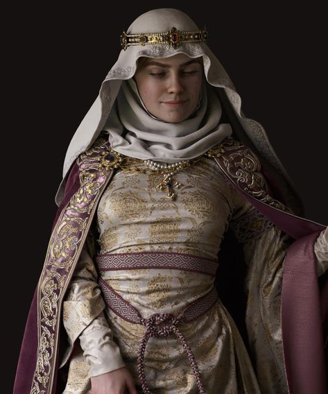 Queen Guinevere, by Nils Wadensten - https://bit.ly/35njZ2y Textured with #SubstancePainter  #vfx #3dart #digitalart #Maya #MarvelousDesigner #Quixel #ZBrush#Photoshop #MadeWithSubstance 12th Century Clothing, Queen Guinevere, The Legend Of King Arthur, العصور الوسطى, Medieval Princess, Noble Lady, Medieval Clothes, Instagram Queen, Medieval Costume
