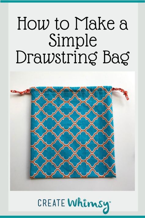 Tela, Couture, Simple Drawstring Bag, Drawstring Bag Diy, Drawstring Bag Tutorials, Drawstring Bag Pattern, Teaching Sewing, Small Drawstring Bag, Handbags Design