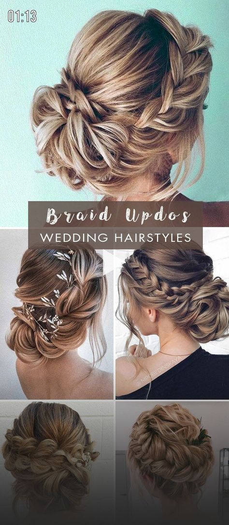 ++ Wedding updos have been the top hairstyle that always looks flawless among brides of all ages worldwide. The great thing about an updo is its versatility-from bridal buns...ignons...aided...isted to knotted updos...bride will always find a version that thats bound to work for her hair Loose Braid Updo, Updo Bridal Hairstyles, Braid Updos, Loose Braid, Updo Bridal, Braid Updo, Bridesmaid Updo, Wedding Hair Up, Wedding Braids