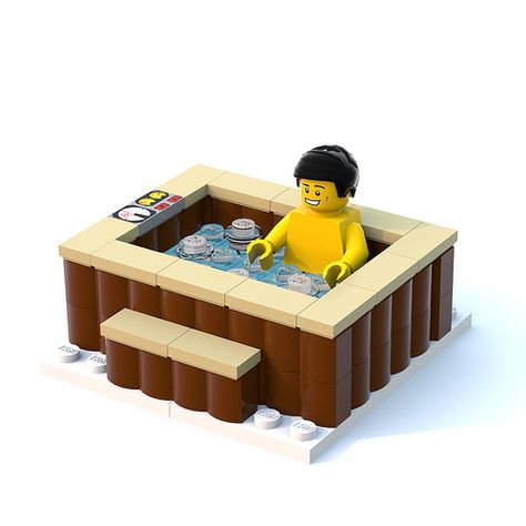 Winter Village 2017 - Hot Tub | PDF Building guide available… | Flickr Fimo, Lego Christmas Village, Easy Lego Creations, Lego Village, Lego Winter, Lego Furniture, Construction Lego, Lego Club, Lego Custom Minifigures