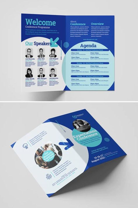 Conference Bifold Brochure Template InDesign Event Brochure Design Layout, Corporate Bifold Brochure Design, Program Brochure Design, Conference Program Design Layout, Conference Brochure Design, Conference Agenda Design, Conference Booklet Design, Conference Program Design, Brocher Design