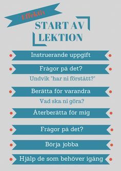 Start och igångsätting av lektioner (1) Ska, Organisation, Teacher Organisation, Learn Swedish, Job Inspiration, Teacher Inspiration, Formative Assessment, Teacher Education, Too Cool For School