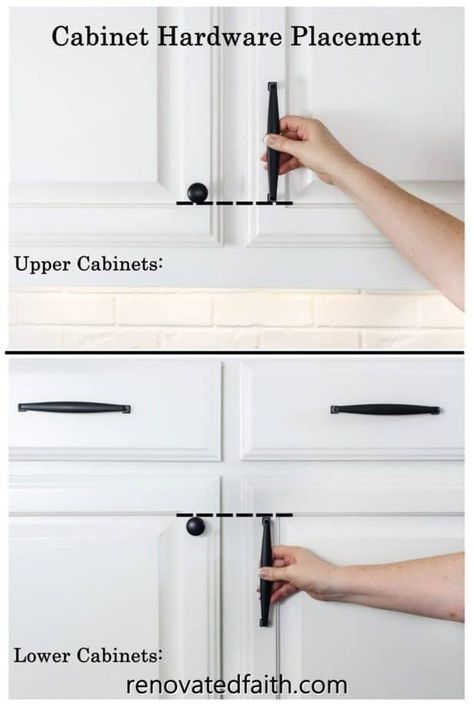 You can drill new hardware holes quickly and painlessly! With this easy, step-by-step tutorial and video, you’ll learn how to install cabinet handles perfectly without losing your mind! I’ll show you the best cabinet hardware jig (template), the correct cabinet hardware placement and why you should drill holes BEFORE painting your cabinets. With so many kitchen hardware trends, this size guide & my top tips will show you how to drill holes for cabinet pulls and knobs! Handles On Kitchen Cabinets, Cabinet Hardware Placement, Kitchen Hardware Trends, White China Cabinets, Garage Door Handles, Best Cabinet Paint, China Cabinet Makeover, White Painted Furniture, Kitchen Cabinet Pulls