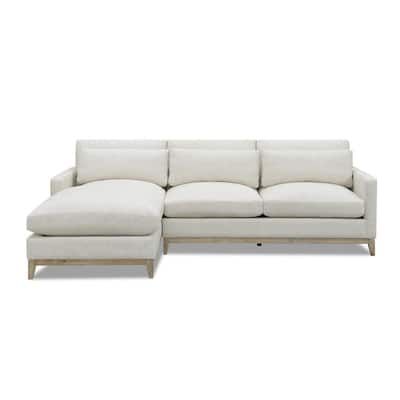 Santa Fe, Oak Wood Trim, Linen Sectional, L Shaped Couch, Clean Linen, Modern Loveseat, Modern Sofa Sectional, Stylish Sofa, White Sofas