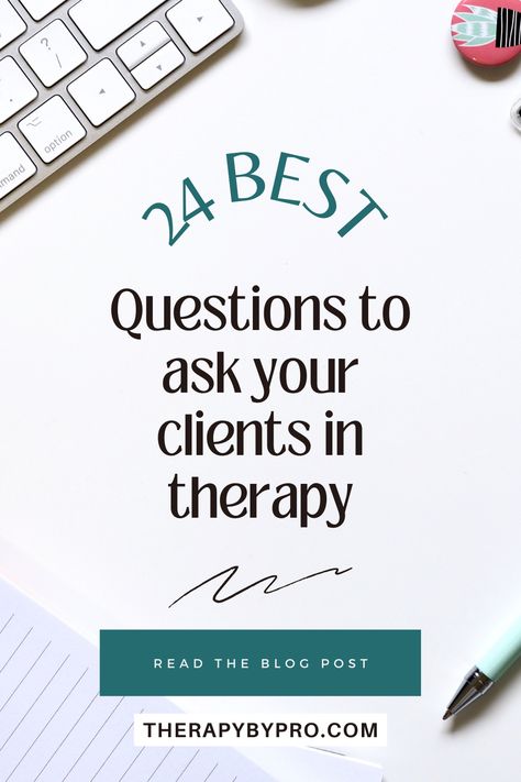 24 best questions to ask your clients in therapy Good Therapy Questions, Counseling Questions To Ask, Questions To Ask In Therapy, Therapy Intake Questions, First Therapy Session Questions, Therapy Session Questions, First Therapy Session, Counseling Questions, Distress Tolerance Worksheets