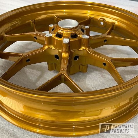 Powder Coating: Wheels,Brassy Gold PPS-6530,Motorcycles,Motorbike Bobber Motorcycle, Powder Coating Wheels, Gold Wheels, Fox Body Mustang, Motorcycle Wheels, Gold Powder, Mercedes Benz Cars, Benz Car, Powder Coating