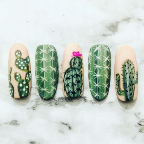 Cactus Nail Art Designs, Cacti Nails, Cactus Nails Design, Az Nails, Cactus Nail Art, Succulent Nails, Desert Nails, Cactus Nails, Nails Practice