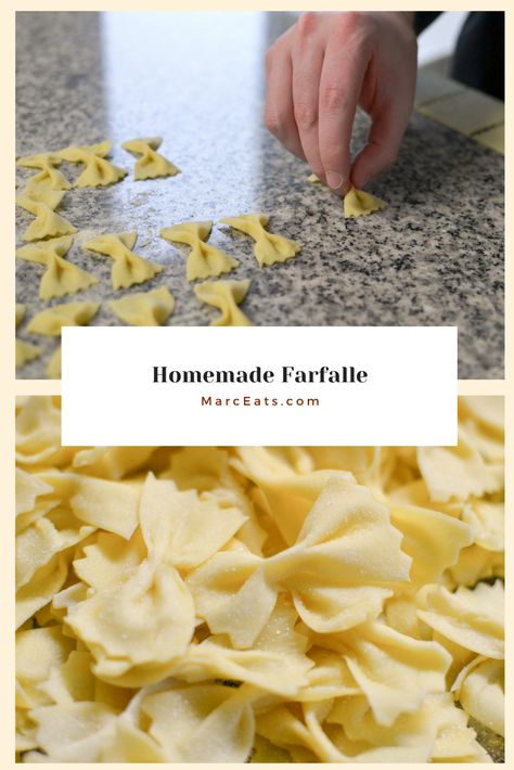 How To Make Bowtie Pasta, Homemade Farfalle Pasta, Diy Pasta Shapes, Homemade Bowtie Pasta, Pasta Shapes By Hand, Homemade Pasta Shapes, Farfalle Pasta Recipes, Homemade Pasta Noodles, Diy Noodles