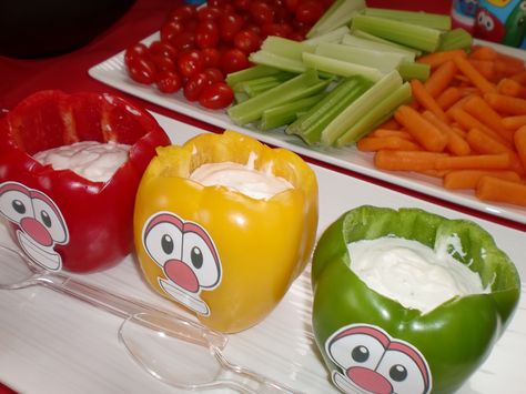 Veggie Tales Birthday Party, Veggie Tales Birthday, Veggie Tales Party, Juice Party, Bday Party Kids, Veggie Tales, Jo Jo, Music Birthday, Baby Style