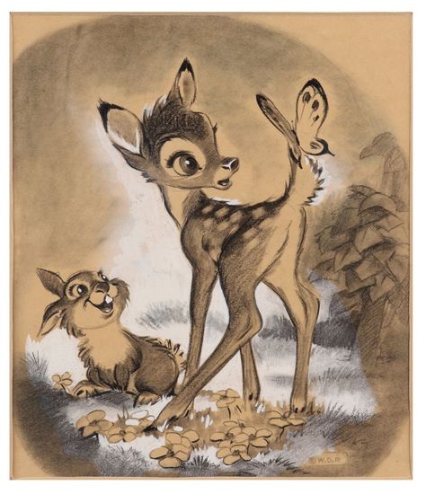 Bambi & Thumper Disney Concept Art, Thumper Drawing, Bambi Tattoo, Bambi Thumper, Bambi Art, Bambi And Thumper, Bambi Disney, Disney Bambi, Disney Sketches