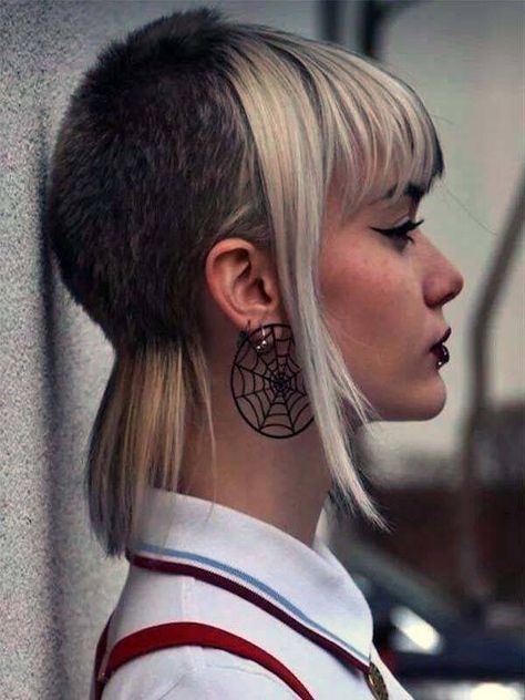 WTF Haircuts, strange hairdos, hairstyles Alternative Hair, Skinhead Haircut, Short Punk Hair, Skinhead Girl, Fringe Haircut, Girl Haircut, Extreme Hair, Punk Hair, Fringe Hairstyles