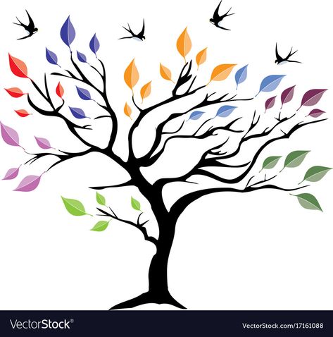 Tree Of Life, Tree Clipart, Abstract Tree, Colorful Leaves, Tree Art, 그림 그리기, Family Tree, A Tree, Free Images