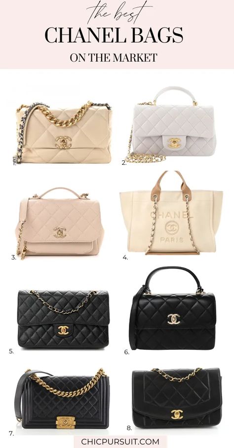 Looking to add a new designer bag to add to your collection? These 10 Chanel bags are among the best luxury handbags on the market – why not invest in your own? Chanel Shopping Tote, Chanel Handbags Collection, Chanel 19 Bag, Chanel Deauville, Chanel Bag Classic, Channel Bags, Chanel Tote Bag, Chanel Crossbody, Luxury Tote Bags