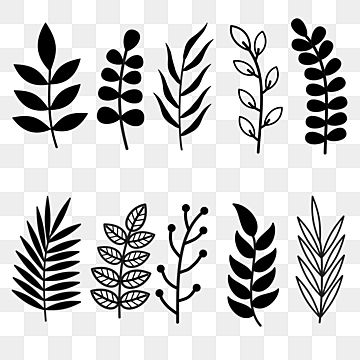 Plant Stencils Free Printable, Nails Hojas, Vinyle Cricut, Pola Cat Dinding, Vector Leaves, Vector Leaf, Plants Vector, Decoration Nature, Summer Vector