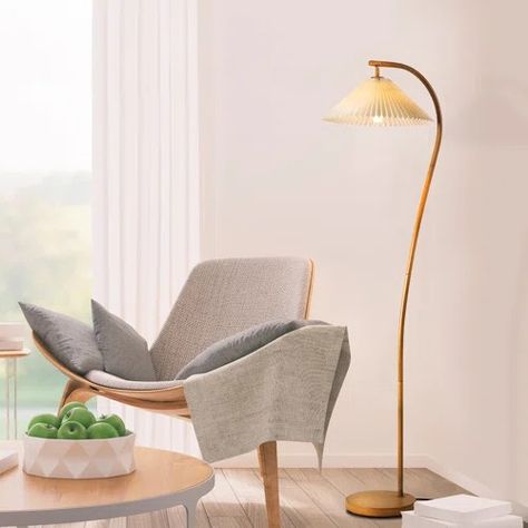 Joss & Main Gracieleigh 63" Arched Floor Lamp - Wayfair Canada Faux Wood Finish, Tall Floor Lamps, Iron Floor Lamp, Boho Floor, Traditional Floor Lamps, Globe Electric, Diy Furniture Hacks, Floor Lamps Living Room, Arched Floor Lamp